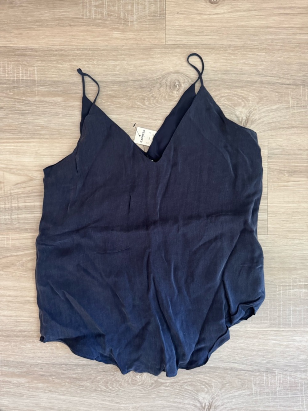 Express Navy V-Neck Spaghetti Strap Tank Top